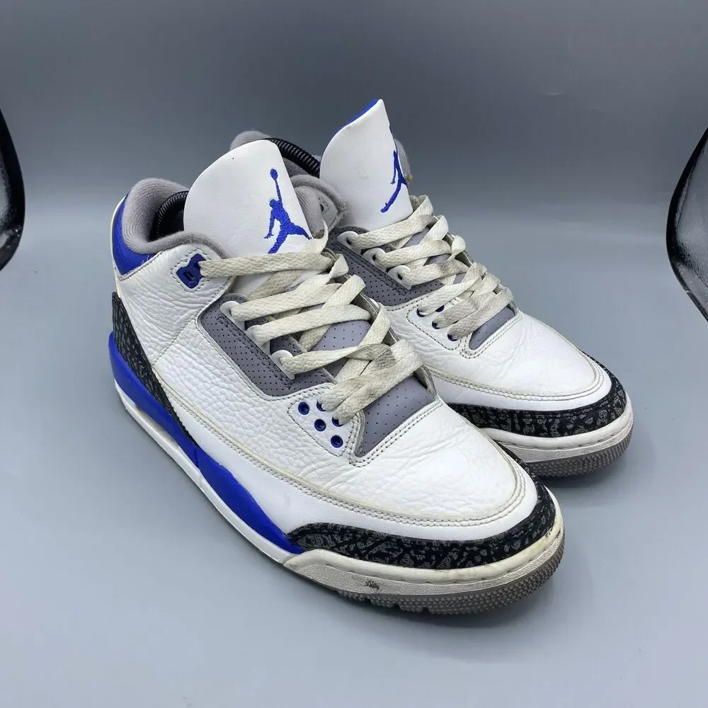 Nike Air Jordan III RETRO 3 Racer Blue Cement OG Sneakers Size 7.5 Rare